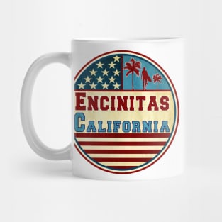 Surfing Encinitas California Ocean Surf Palms Surfer Mug